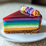 magischer no-bake regenbogen-käsekuchen