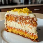 karottenkuchen-cheesecake mit frischkäse-topping
