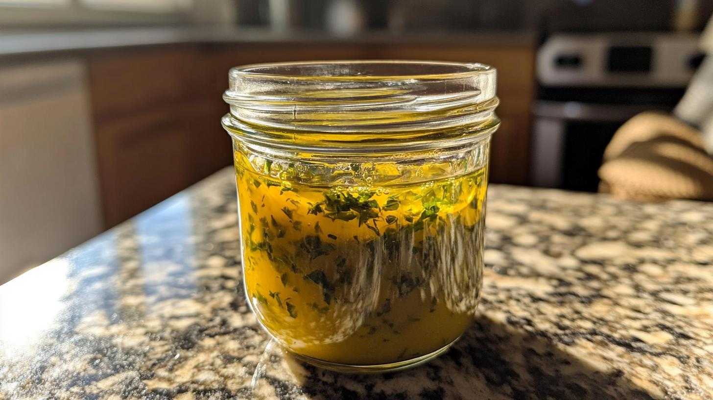hausgemachte zitronen-knoblauch-vinaigrette