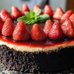 schoko-erdbeer-käsekuchen mit mascarpone-vanille-creme