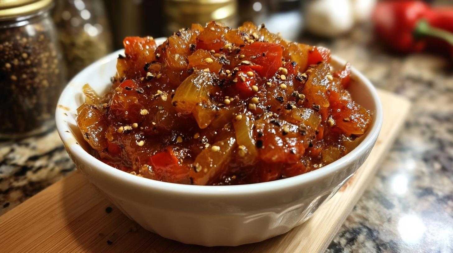 paprika-zwiebel-chutney zum grillen - detail 1