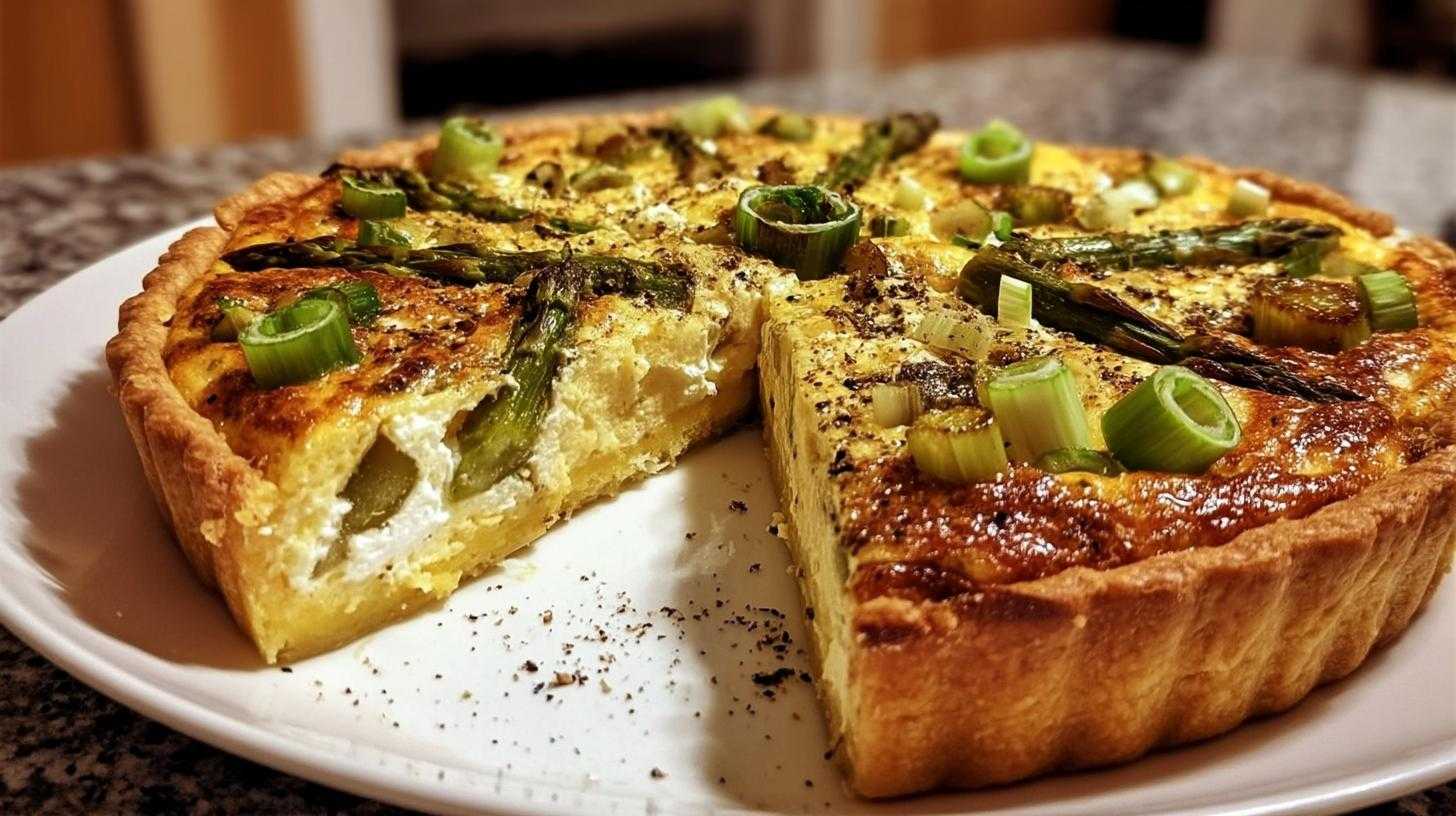 spargel-quiche mit feta und frühlingszwiebeln - detail 1
