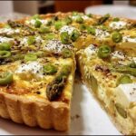 spargel-quiche mit feta und frühlingszwiebeln