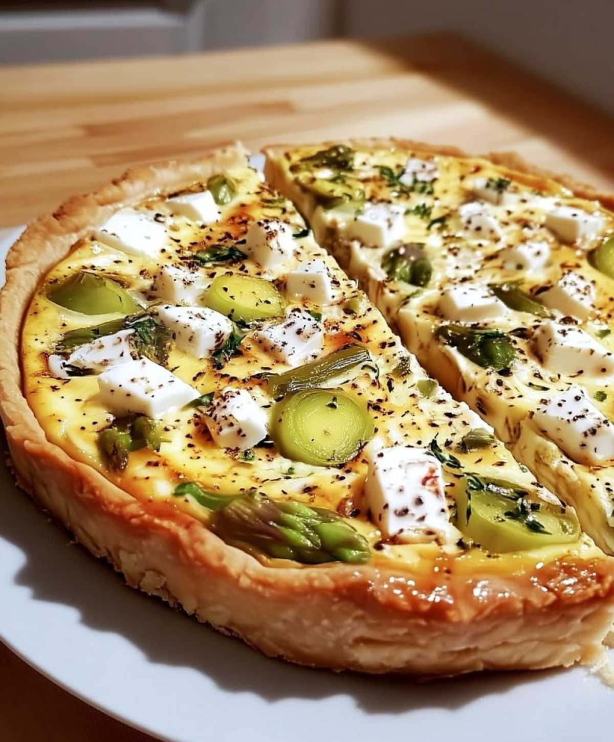 spargel-quiche mit feta und frühlingszwiebeln - detail 2