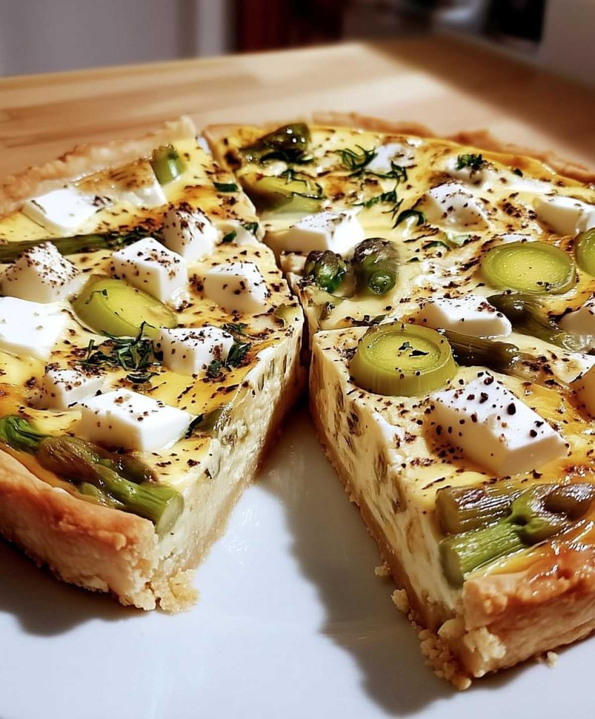 spargel-quiche mit feta und frühlingszwiebeln - detail 3